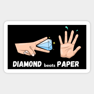 Diamond Hand beats Paper hand Colored Magnet